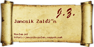 Jancsik Zalán névjegykártya